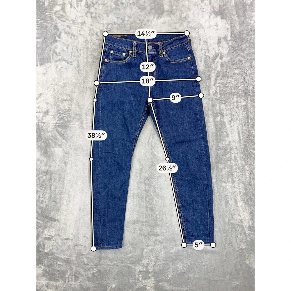 Levi's 510 Extreme Skinny Jeans Men's Size 30x28 Blue Dark Wash Hemmed*